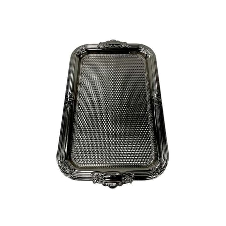 Gümüş Rengi Metal Dikdörtgen Tepsi