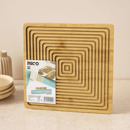 bambu servis ve sunum tahtası 28x28 cm (çift taraflı)