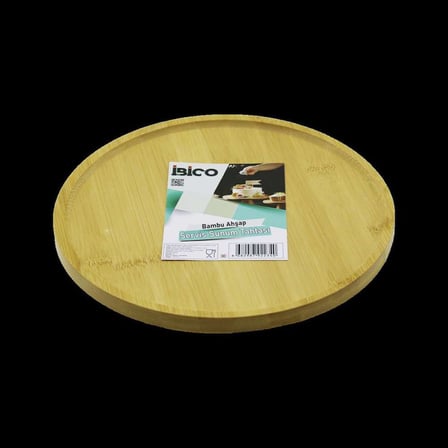bambu yuvarlak sunum tepsisi 24.5 cm ayaklı