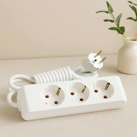 3'lü 3 m Uzatma Kablosu Grup Priz