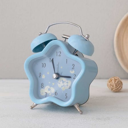 Çift Zilli Metal Masa Çalar Saat (8.8 cm) - Pilli & Işıklı