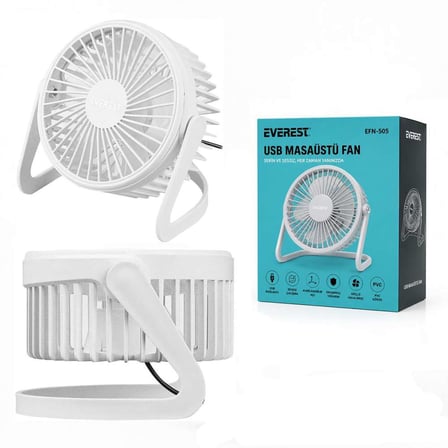 USB Şarjlı Masaüstü Fan 14.5x14.1 cm PVC Gövde