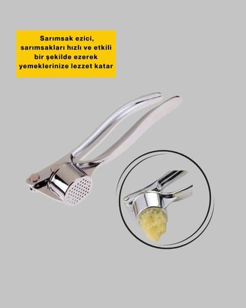 Metal Sarımsak Ezici Ergonomik Tutma Ve Güçlü Presleme