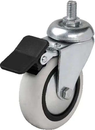 354 - 75x25 Mm Pvc Makaralı Vidalı Frenli Teker 4 Adet