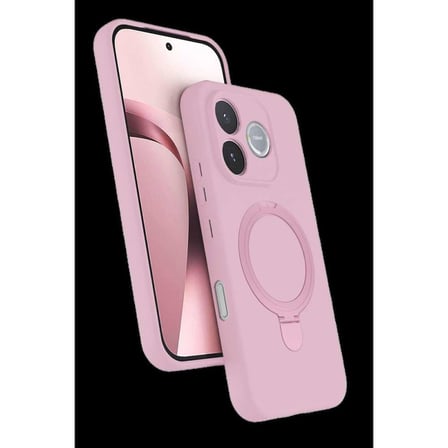 Huawei Honor 600 Lite Regal Magsafe Standlı Kapak - Açık Pembe
