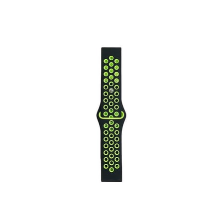 Watch 20mm Spor Delikli Kordon - Siyah-yeşil