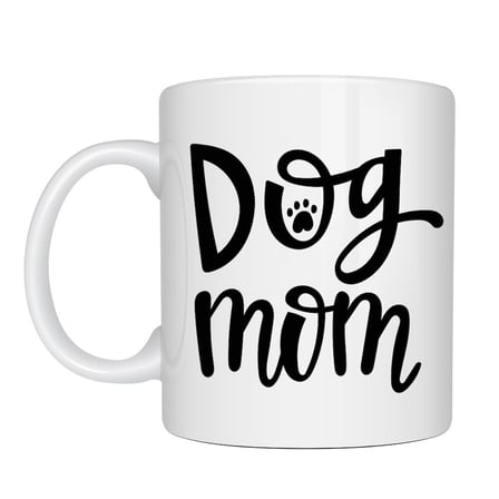 Dog Mom Yazılı Porselen Kupa MODEL 180 – Köpek Severlere Özel Tasarım Kahve Kupası – Sevimli Pati De