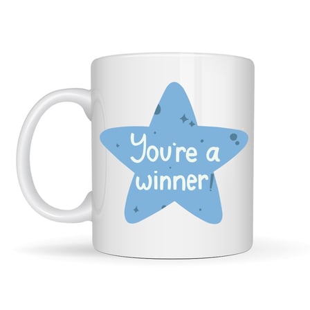 You’re a Winner "SEN BAŞARDIN, KAZANANSIN" Yazılı Porselen Kupa MODEL 153 – Motivasyon Temalı, Özel 