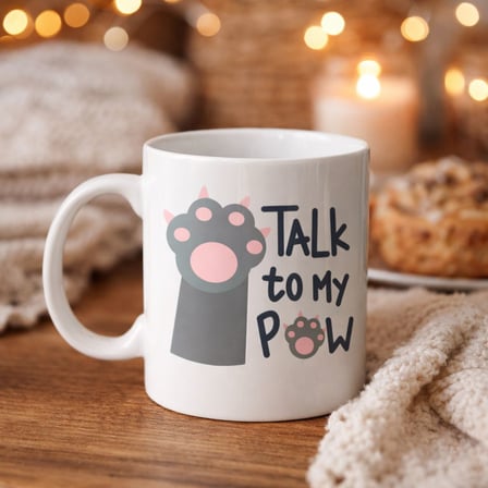 Talk To My Paw – Sevimli Kedi Patili Porselen Kupa MODEL 57
