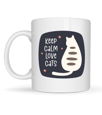 Keep Calm Love Cats Kedi Temalı Porselen Kupa MODEL 56 – Sevimli Tasarım, Kahve & Çay Kupası