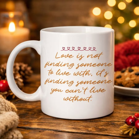 Aşk Dolu Mesajlı Porselen Kupa Model 39 – “Love Is Not Finding Someone…” Yazılı Romantik Kahve Kupas