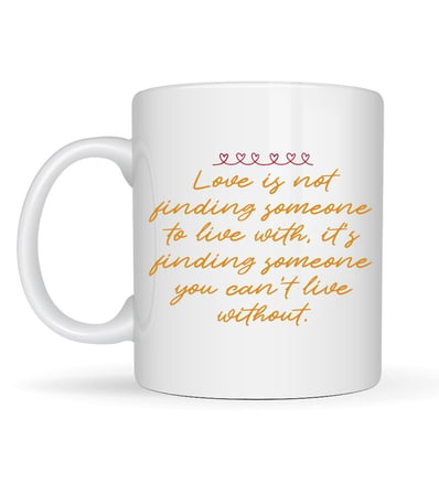Aşk Dolu Mesajlı Porselen Kupa Model 39 – “Love Is Not Finding Someone…” Yazılı Romantik Kahve Kupas