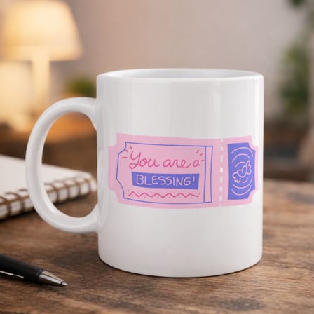 You Are a Blessing Yazılı Porselen Kupa Model 32 – Anlamlı Hediye Kupası, Sevdiklerine Moral Veren Ş