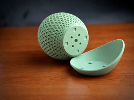3D Baskı Küre Saksı - Kafes Dokulu İki Parçalı Dekoratif Saksı - Mint-Mint