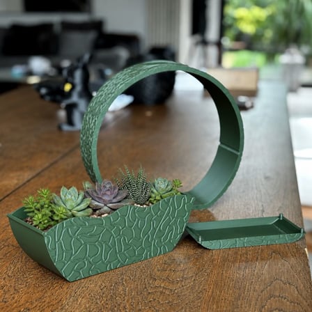 3D Baskı Self-Watering Planter - Kendi Kendini Sulayan Saksı-Yeşil