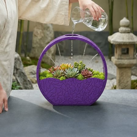 3D Baskı Self-Watering Planter - Kendi Kendini Sulayan Saksı-Mor