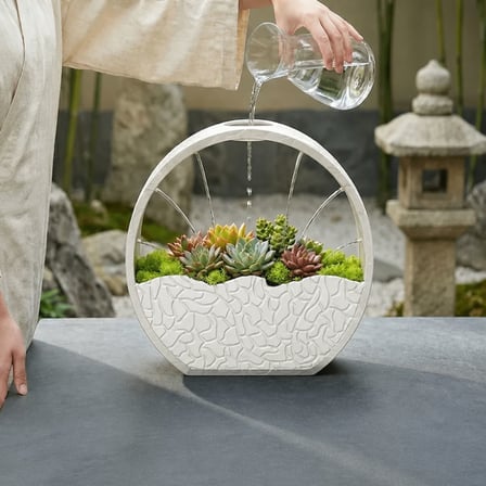 3D Baskı Self-Watering Planter - Kendi Kendini Sulayan Saksı-Beyaz