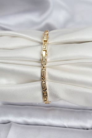 14K Renk Kaplama Zirkon Taşlı Baget Model CM Kadın Bileklik