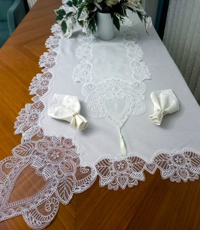 12 Kişilik Masa Örtüsü Takımı, Masa Seti 12 Kişilik 26 Parça 160x220cm