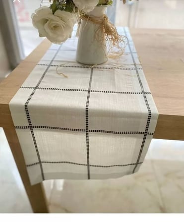 Masa Üzerine Runner, Masa Örtüsü Runneri Tek Runner Belena 30/130 cm Kahve Çizgili