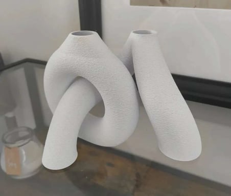 3D Baskı Interlocking Vazo - İç İçe Geçen Dekoratif Vazo-Bej