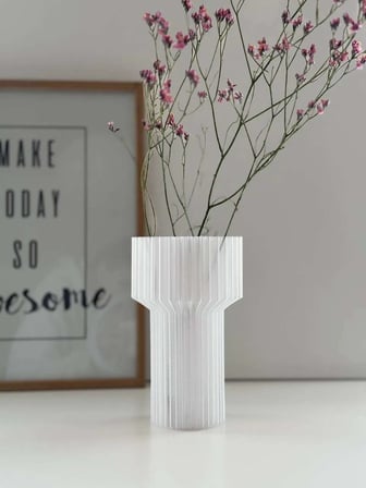 3D Baskı Modern Dekoratif Çiçek Vazosu - Minimal Silindir Tasarımlı Masaüstü Vazo, Ev ve Ofis Dekoru