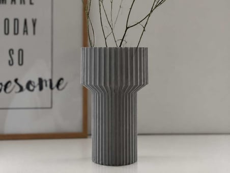 3D Baskı Modern Dekoratif Çiçek Vazosu - Minimal Silindir Tasarımlı Masaüstü Vazo, Ev ve Ofis Dekoru