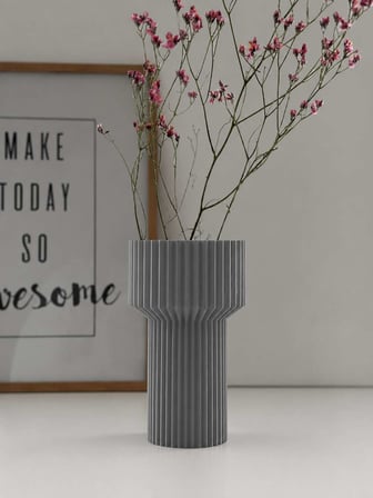 3D Baskı Modern Dekoratif Çiçek Vazosu - Minimal Silindir Tasarımlı Masaüstü Vazo, Ev ve Ofis Dekoru