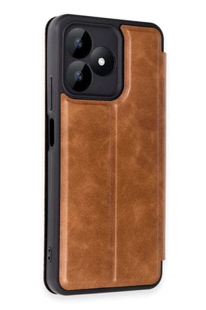 Realme Note 50 4G Kılıf Flip Cover - Taba