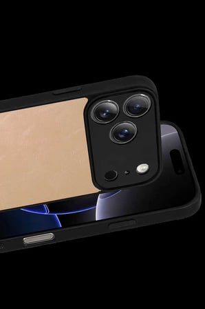 iPhone 17 Pro Max Aras Deri Kapak - Pudra