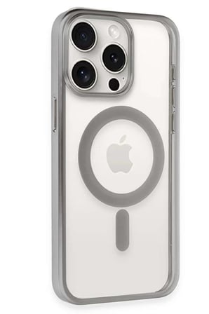 İphone 15 Pro Kılıf Erozi Mage Kapak - Gümüş