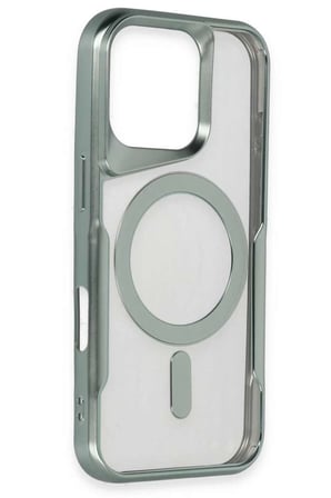 iPhone 16 Pro Kılıf Boyi Magsafe Silikon Kapak - Gümüş