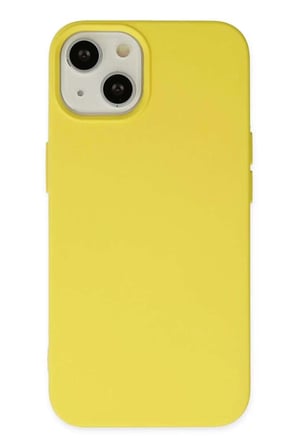 iPhone 14 Kılıf Nano içi Kadife Silikon - Sarı