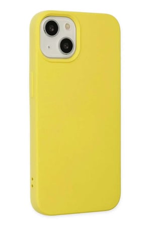 iPhone 14 Kılıf Nano içi Kadife Silikon - Sarı