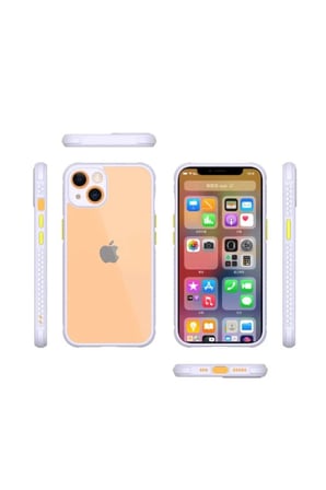 iPhone 13 Mini Kılıf Miami Şeffaf Silikon - Lila