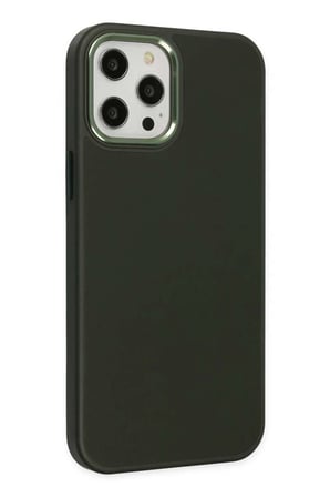 iPhone 12 Pro Max Kılıf Asya Deri Silikon - Koyu Yeşil