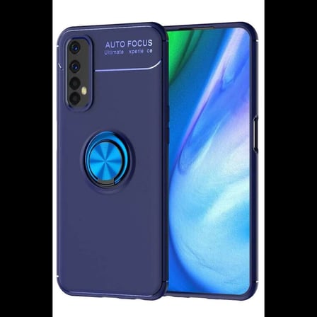 Realme 7 Kılıf Range Yüzüklü Silikon - Mavi