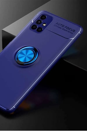 Galaxy M51 Kılıf Range Yüzüklü Silikon - Mavi