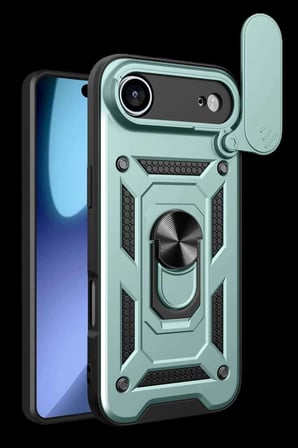 iPhone 17 Air Pars Lens Yüzüklü Silikon - Yeşil