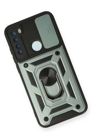Redmi Note 8 Kılıf Pars Lens Yüzüklü Silikon - Yeşil
