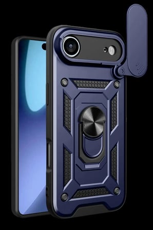 iPhone 17 Air Pars Lens Yüzüklü Silikon - Lacivert