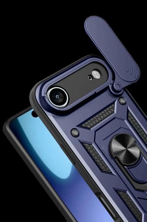 iPhone 17 Air Pars Lens Yüzüklü Silikon - Lacivert