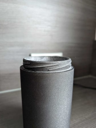 3D Baskı Vidalı Kapaklı Saklama Kavanozu Tırtıklı Kapaklı Dekoratif Mutfak Kuru Gıda Kabı 10x16 cm ~