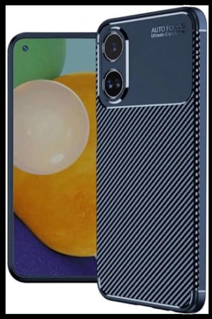 A60 Kılıf Auto Focus Karbon Kapak - Lacivert
