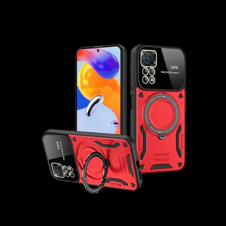 Realme 11 Pro Plus Joy Lens Standlı Kapak - Kırmızı