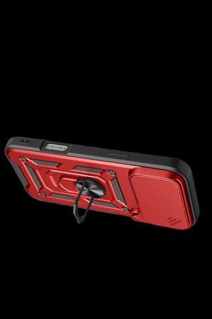 iPhone 17 Pro Pars Lens Yüzüklü Silikon - Kırmızı