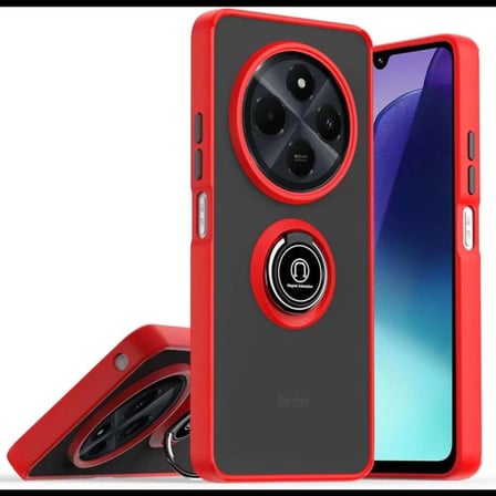 Realme C75 4G Kılıf Montreal Yüzüklü Silikon Kapak - Kırmızı