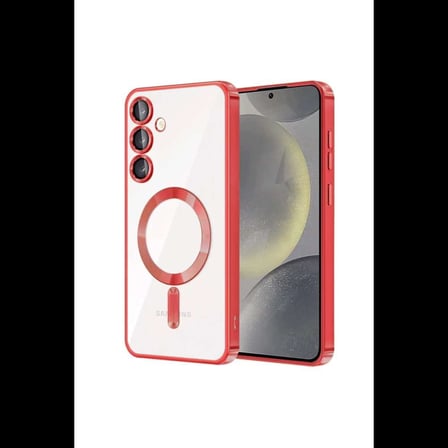 Galaxy S23 Kılıf Kross Magnetice Kapak - Kırmızı