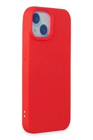 iPhone 15 Kılıf Nano içi Kadife Silikon - Kırmızı