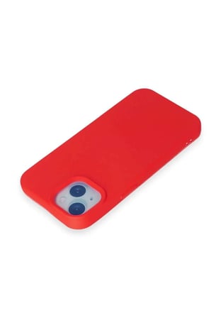iPhone 15 Kılıf Nano içi Kadife Silikon - Kırmızı